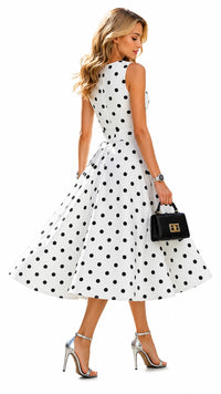 Robe à pois noir casual