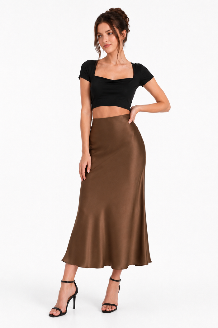 Jupe Midi Luxe Satin