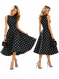 Robe à pois noir casual