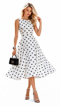 Robe à pois noir casual