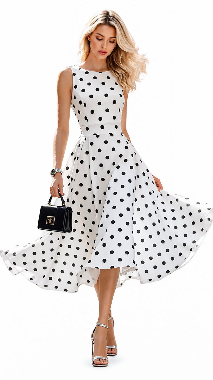 Robe à pois noir casual