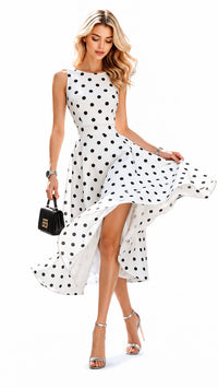 Robe à pois noir casual