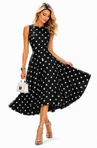 Robe à pois noir casual