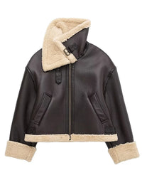 blouson aviateur femme chocolat aperçu détail col.jpg