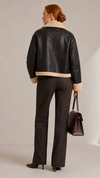blouson aviateur femme chocolat dos gilles de beaumont