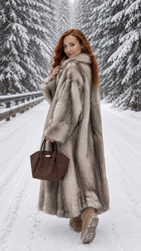 Women's Long Brown Flannel Coat – Winter Elegance