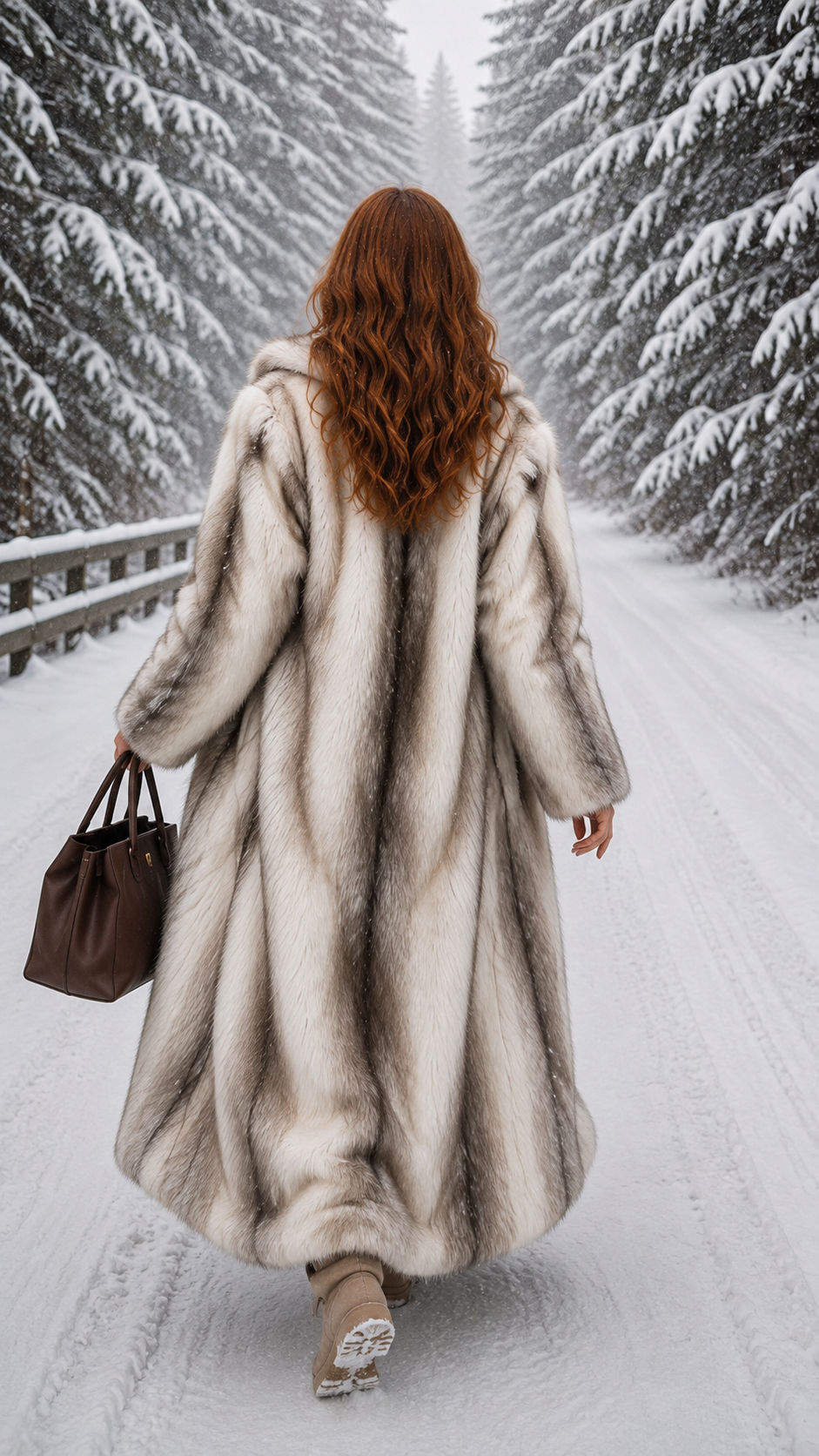 Women's Long Brown Flannel Coat – Winter Elegance